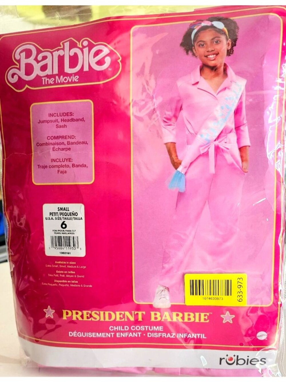 Iconic President Barbie Costume Girls The Movie Pink Sash Cosplay Halloween NEW - Picture 1 of 5